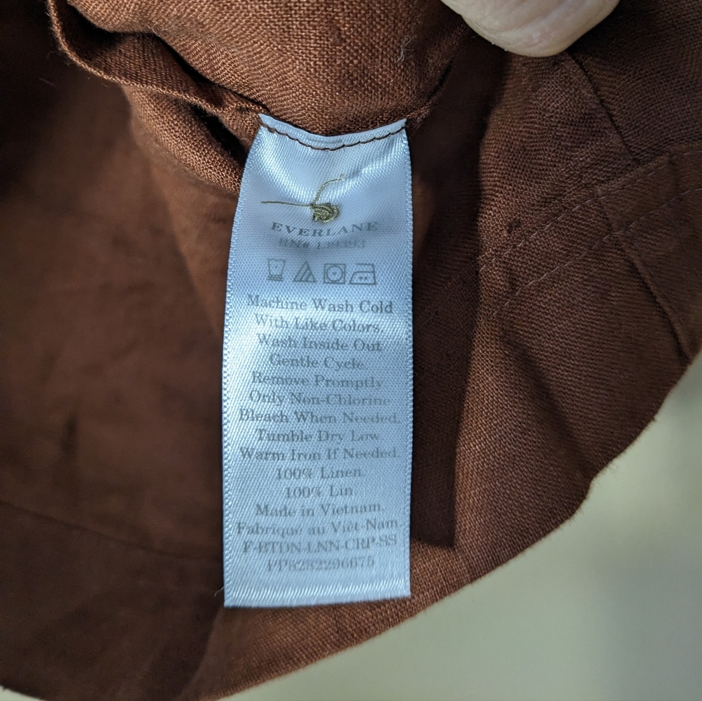 Everlane Brown Button-Front Linen Tank - Picture 6 of 7